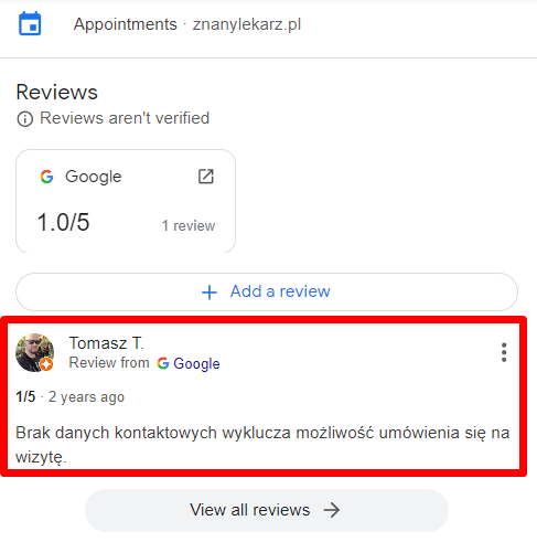 Konsekwencje braku aktualizacji danych kontaktowych w Google Moja Firma.