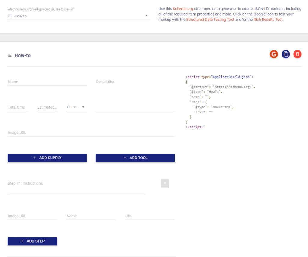 Narzędzie Technical SEO umożliwiające wdrożenie danych strukturalnych