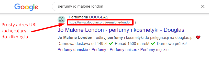 Prosty adres URL zachęcający do kliknięcia