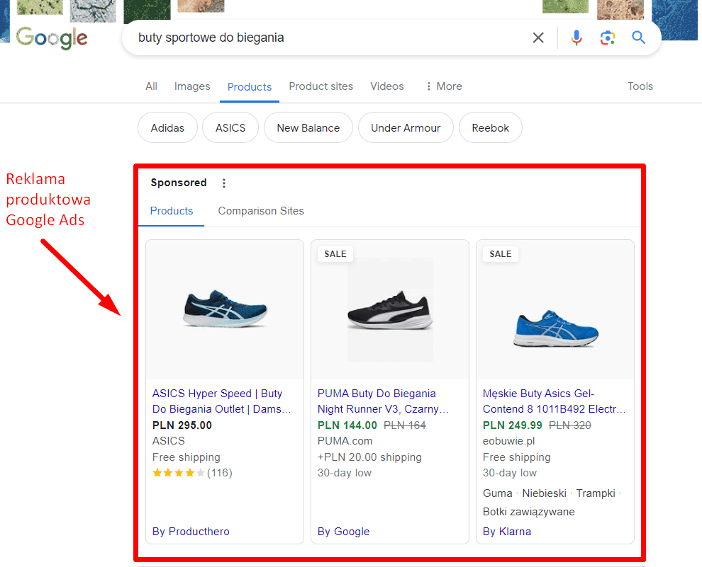 Reklama produktowa Google Ads