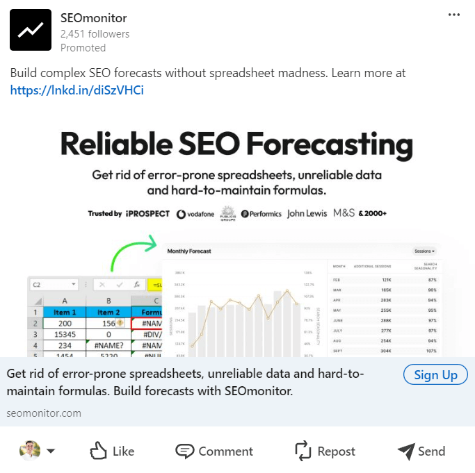 Standardowa reklama cyfrowa LinkedIn Ads
