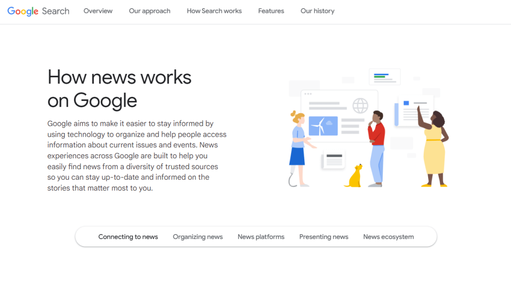 Artykuł Google na temat newsów w wyszukiwarce.
