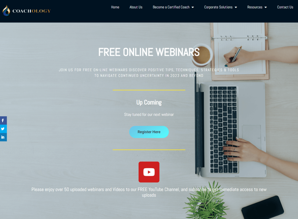 Darmowe webinary firmy coachingowej o rozwoju osobistym