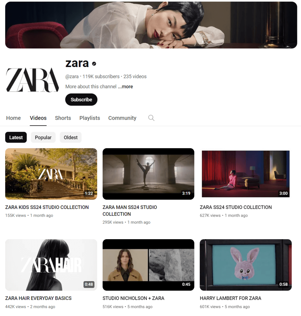 Wideo marketing firmy Zara