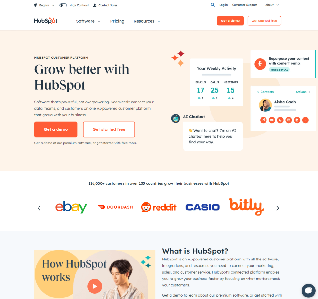 3. HubSpot – kompleksowe narzędzie marketingowe z wbudowanym CRM
