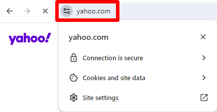 Zabezpieczone połączenie serwisu Yahoo!