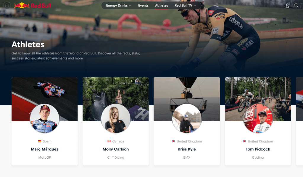 Najpopularniejsi sportowcy RedBull.