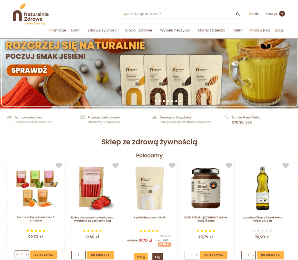 Sklep z żywnością ekologiczną.